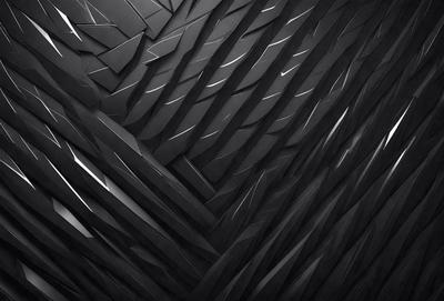 The primary subject of the image is a black and white pattern, which appears to be a digital art or illustration. The setting is a black background, and the visual style is a close-up of the pattern. The dominant colors are black and white, creating a bold and striking atmosphere.