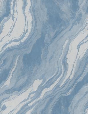 The primary subject of the image is a blue and white marbled tile. The setting is a bathroom, as indicated by the presence of the marbled tile. The visual style is a close-up of the tile, showcasing its intricate design. The dominant colors are blue and white, creating a calm and soothing atmosphere.