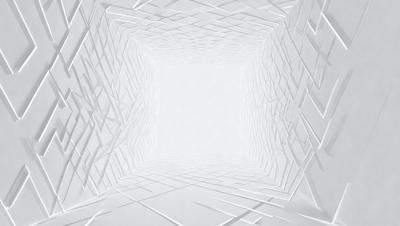 The primary subject of the image is a white, open, and empty space. The setting is a white room with a white floor, and the visual style is a digital art or illustration. The colors and mood of the image are predominantly white, creating a clean and minimalist atmosphere.