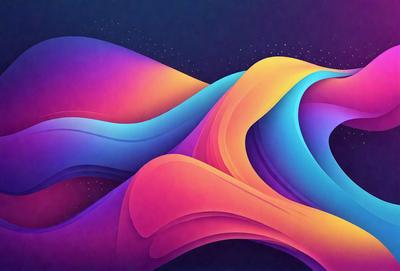 The primary subject of the image is a colorful, abstract mountain scene. The mountain is depicted in a vibrant and artistic manner, with a mix of blue, orange, and purple hues. The setting is a dark background, which contrasts with the bright colors of the mountain. The visual style of the image is a combination of digital art and illustration, creating a unique and eye-catching piece of art. The overall atmosphere of the image is lively and energetic, with the bold colors and dynamic