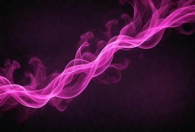 The primary subject of the image is a purple smoke or vapor trail. The setting is a dark background, which contrasts with the purple smoke. The visual style appears to be a digital art or illustration, as the smoke is depicted as a flowing, curved line. The colors and mood of the image are predominantly purple, creating a sense of mystery or intrigue.
