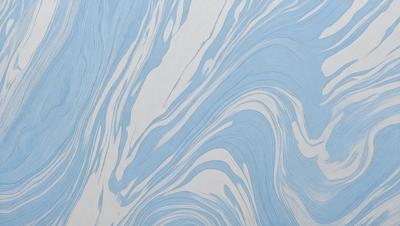 The primary subject of the image is a blue and white painting or drawing of a wave. The setting is a white surface, possibly a wall or canvas, with the wave as the main focus. The visual style appears to be a combination of digital art and illustration, creating a dynamic and artistic representation of the wave. The dominant colors are blue and white, giving the image a calming and serene atmosphere.