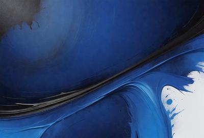 The primary subject of the image is a blue and white swirl, which appears to be a painting or a digital artwork. The setting is a blue background, and the visual style suggests that it is a digital artwork. The dominant colors in the image are blue and white, creating a calming and soothing atmosphere.