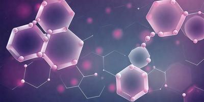 The primary subject of the image is a close-up of a molecule, which is the main object, scene, or focus of the image. The setting or background is a dark blue space, which provides a contrasting backdrop for the molecule. The visual style of the image is digital art, as it is a detailed and intricate representation of the molecule. The colors and mood of the image are predominantly pink, which gives the molecule a soft and delicate appearance.