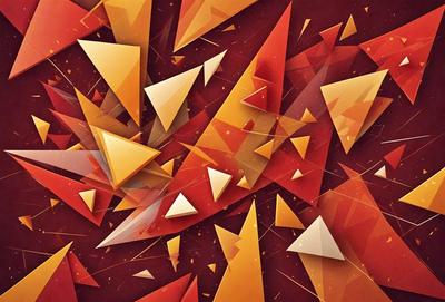 The primary subject of the image is a colorful, abstract design featuring a mix of orange and yellow colors. The setting is a red background, which adds to the vibrant atmosphere of the design. The visual style is a combination of digital art and illustration, creating a unique and eye-catching pattern. The colors and mood of the image are energetic and lively, making it an engaging and visually appealing piece of art.