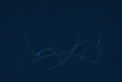 The primary subject of the image is a blue background with a pattern of white lines. The setting appears to be a dark room, and the visual style is a digital art or illustration. The dominant colors are blue and white, creating a calm and serene atmosphere.