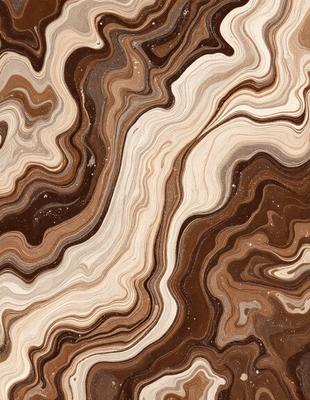 The image features a marbled stone surface with a mix of brown and white colors. The primary subject is the intricate pattern of the marbled stone, which creates a visually appealing and textured surface. The setting is a natural environment, possibly a stone wall or a countertop, where the marbled stone is displayed. The visual style of the image is a close-up of the marbled stone, showcasing its unique and artistic pattern. The colors and mood of the image are warm and earthy, with the