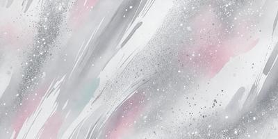 The primary subject of the image is a painting of a white and pink background with a gray and white star pattern. The setting is a white canvas, and the visual style is a painting. The dominant colors are white, pink, and gray, creating a calm and serene atmosphere.