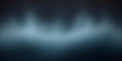 The primary subject of the image is a blue background with a white, curved line. The setting is a dark room, and the visual style appears to be a digital art or illustration. The colors and mood of the image are predominantly dark and moody, with the blue background and white line creating a sense of depth and contrast.