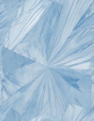 The primary subject of the image is a blue and white marble pattern. The setting is a marble surface, and the visual style is a close-up of the marble pattern. The dominant colors are blue and white, creating a clean and elegant atmosphere.