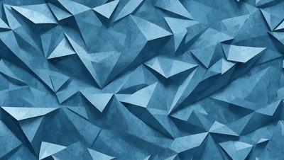 The primary subject of the image is a blue geometric pattern, which is the main focus of the image. The setting is a blue background, and the visual style is a digital art or illustration. The dominant colors are blue and white, creating a calm and soothing atmosphere.