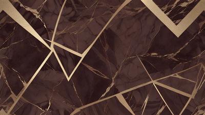 The primary subject of the image is a marble pattern with gold accents. The setting is a marble surface, and the visual style is a close-up of the marble pattern. The colors and mood of the image are predominantly brown and gold, giving it a warm and luxurious appearance.