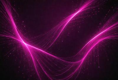 The primary subject of the image is a purple light or energy wave. The setting is a dark background, which contrasts with the bright purple light. The visual style appears to be a digital art or illustration, as the purple light is depicted as a flowing, swirling pattern. The colors and mood of the image are predominantly purple, creating a sense of energy and movement.