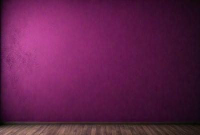 The primary subject of the image is a purple wall. The setting is a room with a wooden floor. The visual style is a photo, and the dominant colors are purple and pink. The overall atmosphere is calm and serene.