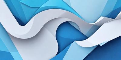 The primary subject of the image is a blue wave, which is the main focus of the scene. The setting is a blue background, and the visual style appears to be a digital art or illustration. The dominant colors in the image are blue and white, creating a calm and serene atmosphere.