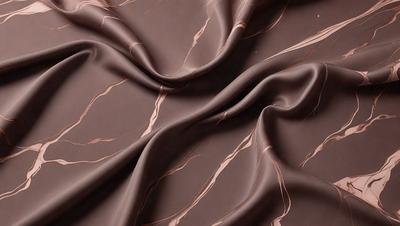 The primary subject of the image is a piece of fabric, which is the main object, scene, or focus of the image. The setting/background features a marbled surface, which adds to the visual style of the image. The colors and mood of the image are predominantly brown, giving it a warm and earthy atmosphere.