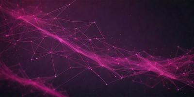 The primary subject of the image is a pink and purple network of lines, which appears to be a digital art or illustration. The setting is a dark background, and the visual style is a combination of digital art and illustration. The colors and mood of the image are predominantly pink and purple, creating a sense of warmth and creativity.