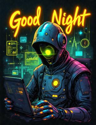 The primary subject of the image is a man wearing a futuristic suit and a helmet, sitting in front of a laptop. The setting is a futuristic environment, with various digital elements and graphs surrounding the man. The visual style is a combination of digital art and illustration, creating a vibrant and colorful scene. The colors and mood of the image are energetic and dynamic, with a focus on technology and innovation.
