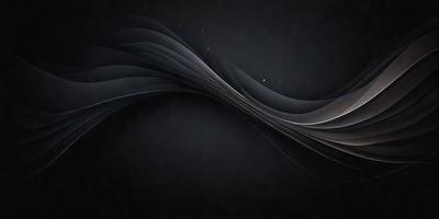 The primary subject of the image is a black background with a pattern of silver lines. The setting is a dark room, and the visual style appears to be a digital art or illustration. The dominant colors are black and silver, creating a mood of sophistication and elegance.