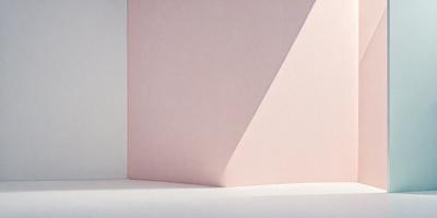 The primary subject of the image is a pink wall with a white background. The wall appears to be made of paper, giving it a unique texture. The visual style of the image is a close-up of the wall, showcasing its texture and color. The colors and mood of the image are predominantly pink and white, creating a calm and serene atmosphere.
