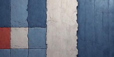 The primary subject of the image is a wall with a blue and white striped pattern. The setting is a room with a blue wall and a white wall, creating a contrast between the two colors. The visual style is a close-up of the wall, showcasing the pattern and texture. The dominant colors are blue and white, giving the image a clean and modern appearance.