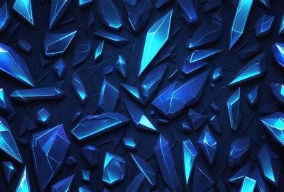 The primary subject of the image is a blue crystal wall, which is the main object, scene, or focus of the image. The setting/background features a blue crystal wall with a pattern of blue crystals, creating a visually striking and unique environment. The visual style of the image is digital art, as it is a computer-generated or digitally created piece. The dominant colors and overall atmosphere of the image are blue and crystal-like, giving it a cool and futuristic appearance.