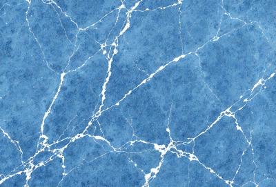 The primary subject of the image is a blue and white marbled surface, which appears to be a wall or a countertop. The setting is indoors, and the visual style is a close-up of the marbled surface. The colors and mood of the image are predominantly blue and white, creating a clean and elegant atmosphere.