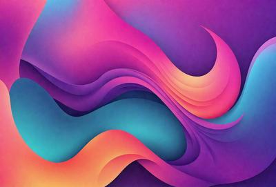 The primary subject of the image is a colorful, abstract painting featuring a purple and blue color scheme. The painting is displayed on a purple background, which adds to the overall atmosphere of the piece. The visual style of the painting is a combination of digital art and illustration, creating a unique and eye-catching design. The colors and mood of the painting evoke a sense of creativity and artistic expression.