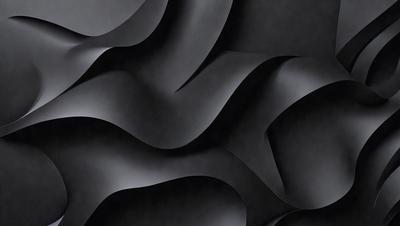 The primary subject of the image is a black and white patterned wallpaper. The setting is a black background, which emphasizes the pattern and texture of the wallpaper. The visual style is a close-up of the wallpaper, showcasing its intricate design. The colors and mood of the image are predominantly black and white, creating a bold and striking appearance.