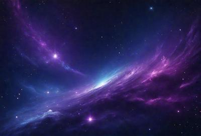 The primary subject of the image is a purple nebula, which is a cloud of gas and dust in space. The setting is a dark, star-filled sky, with the nebula being the main focus of the image. The visual style is a combination of a photo and digital art, creating a unique and captivating representation of the nebula. The colors and mood of the image are predominantly purple, giving it a serene and celestial atmosphere.