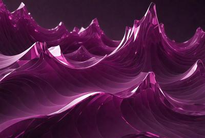 The primary subject of the image is a purple mountain range, which is the main focus of the scene. The setting is a dark background, which contrasts with the purple mountain range. The visual style of the image is a digital art or illustration, as it is a detailed and intricate representation of the mountain range. The dominant colors in the image are purple and dark, creating a moody and dramatic atmosphere.