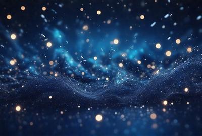 The primary subject of the image is a blue and white ocean scene with a wave pattern. The setting is a dark blue background, which creates a contrasting effect with the bright blue and white ocean waves. The visual style is a combination of a photo and digital art, as the image features a realistic ocean scene with a digital art-like pattern. The colors and mood of the image are predominantly blue and white, giving it a serene and calming atmosphere.