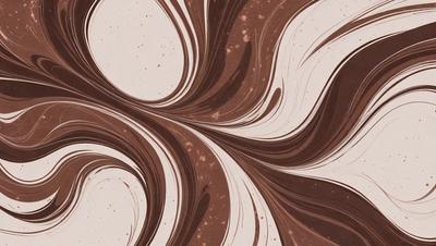 The primary subject of the image is a close-up of a chocolate swirl, which appears to be a pattern or a design. The setting is a white surface, possibly a wall or a table, where the chocolate swirl is displayed. The visual style of the image is a close-up, focusing on the intricate details of the chocolate swirl. The colors and mood of the image are predominantly brown, with the chocolate swirl being the main focus and evoking a sense