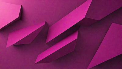 The primary subject of the image is a purple wall with a pattern of triangles. The setting is a room with a pink background. The visual style is a combination of digital art and illustration. The dominant colors are purple and pink, creating a warm and inviting atmosphere.