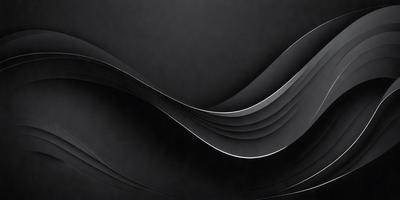 The primary subject of the image is a black and white artistic representation of a wave. The setting is a dark background, which contrasts with the wave's shape. The visual style is a combination of digital art and illustration, creating a unique and striking pattern. The colors and mood of the image are predominantly black and white, giving it a dramatic and timeless appearance.