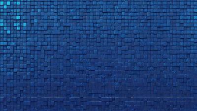 The primary subject of the image is a blue tile wall. The setting is a room with a blue tile wall, which serves as the background. The visual style is a close-up of the blue tile wall, showcasing its texture and pattern. The dominant colors are blue and white, creating a calm and soothing atmosphere.
