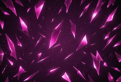 The primary subject of the image is a purple background with a pattern of pink and purple shapes. The setting appears to be a dark room, and the visual style is a combination of digital art and illustration. The dominant colors in the image are purple and pink, creating a vibrant and lively atmosphere.