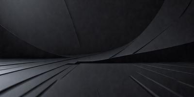 The primary subject of the image is a large, curved surface that appears to be a part of a building. The setting is a dark room, and the visual style is a black and white photo. The dominant colors are black and white, creating a moody atmosphere.