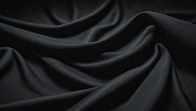 The primary subject of the image is a black cloth, which is the main object, scene, or focus of the image. The setting or background is a dark room, and the visual style is a close-up of the black cloth. The colors and mood of the image are predominantly dark and moody, with the black cloth being the dominant color.