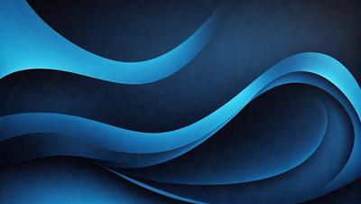 The primary subject of the image is a blue wave, which is the main focus of the scene. The setting is a dark blue background, creating a contrasting and dramatic effect. The visual style is a digital art or illustration, as the wave is depicted in a detailed and artistic manner. The dominant colors in the image are blue and black, giving the scene a moody and atmospheric feel.