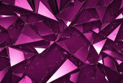The primary subject of the image is a close-up of a purple glass surface. The setting is a room with a purple wall, and the visual style is a combination of a photo and digital art. The dominant colors are purple and pink, creating a warm and inviting atmosphere.