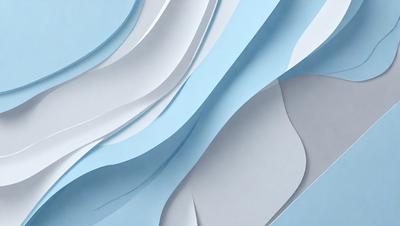 The primary subject of the image is a blue and white wave pattern, which is the main focus of the image. The setting is a blue background, and the visual style is a combination of digital art and illustration. The dominant colors are blue and white, creating a calm and serene atmosphere.
