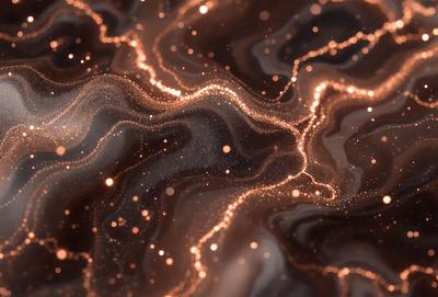 The primary subject of the image is a close-up of a patterned surface, possibly a piece of art or a textured wall. The setting appears to be a dark room, with the patterned surface being the main focus. The visual style of the image is a combination of photo and digital art, creating a unique and intriguing appearance. The colors and mood of the image are predominantly dark and moody, with the patterned surface providing a contrasting element of brightness and interest.