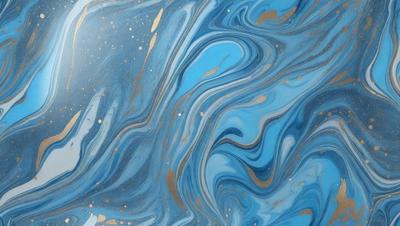 The primary subject of the image is a blue and gold swirling pattern, which appears to be a painting or a digital artwork. The setting is a blue and gold background, which complements the swirling pattern. The visual style is a mix of digital art and painting, creating a unique and eye-catching design. The colors and mood of the image are predominantly blue and gold, giving it a warm and inviting atmosphere.