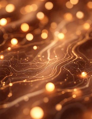 The primary subject of the image is a pattern of lights, which are arranged in a way that creates a visually appealing and intricate design. The setting is a dark background, which contrasts with the bright and colorful lights. The visual style of the image is a combination of digital art and illustration, as the lights are arranged in a way that resembles a map or a network. The colors and mood of the image are warm and inviting, with the bright lights creating a sense of energy and dynamism.
