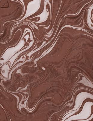 The image features a close-up of a chocolate-covered surface, possibly a cake or a piece of chocolate art. The chocolate appears to be swirled and textured, creating a visually appealing and appetizing scene. The primary subject is the chocolate, which is the main focus of the image. The setting is a close-up of the chocolate, and the visual style is a close-up of the chocolate, showcasing its texture and appearance.