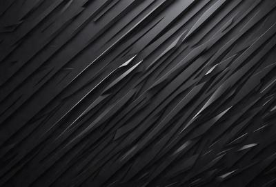 The primary subject of the image is a black and white patterned wall. The setting is a dark room with the wall as the main focus. The visual style is a combination of a photo and a digital art, illustration, or drawing. The dominant colors are black and white, creating a moody and dramatic atmosphere.