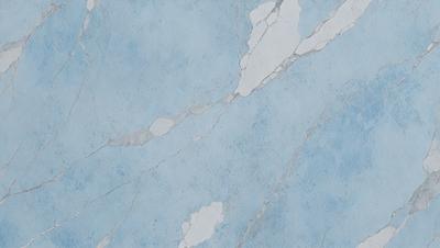 The primary subject of the image is a blue and white marble wall with a pattern of white and blue swirls. The setting is a room with a blue and white marble floor. The visual style is a close-up of the marble wall, showcasing the intricate design of the swirls. The colors and mood of the image are predominantly blue and white, creating a serene and elegant atmosphere.