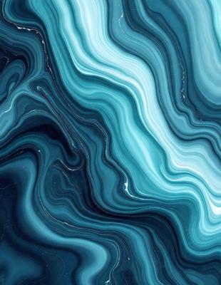 The primary subject of the image is a close-up of a blue and white marbled surface, which appears to be a piece of marble or a marbled wall. The setting is a dark room, and the visual style is a close-up of the marbled surface. The colors and mood of the image are predominantly dark and moody, with the blue and white marbled surface being the main focus.