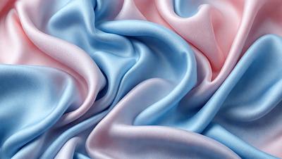 The primary subject of the image is a close-up of a blue and pink fabric. The setting is a room with a table, and the visual style is a photo. The dominant colors are blue and pink, creating a warm and inviting atmosphere.